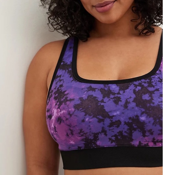 TORRID NWT LIGHTLY PADDED SEAMLESS BRALETTE - TIE DYE PURPLE - Picture 2 of 7